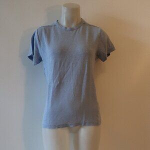Mens Home Core Blue Linen Blend Short Sleeve T-Shirt Top M *
